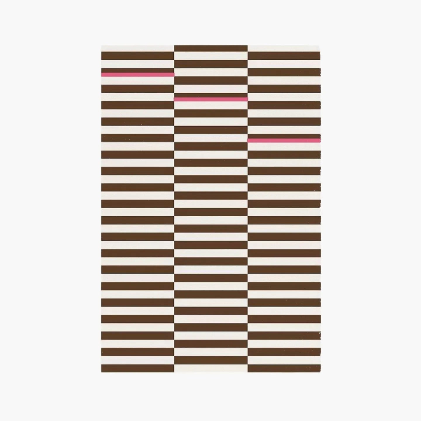 Clara White and Chocolate Brown Modern Offset Stripe Rug by Housenfriends on the white background