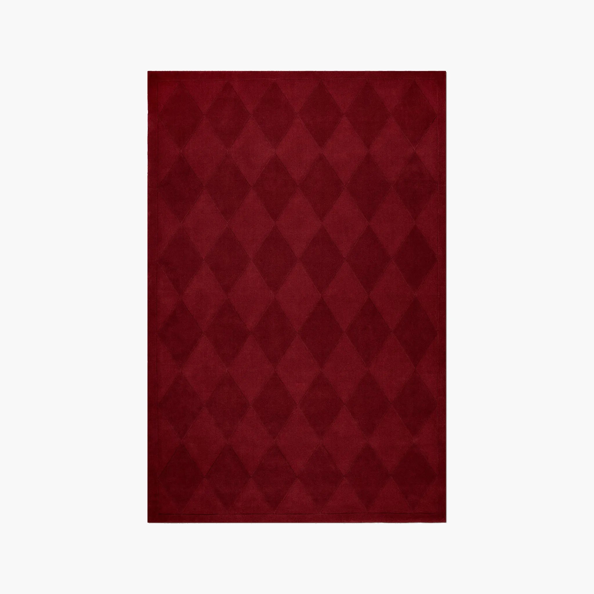 Burgundy Diamond Modern High Low Hand Tufted Rug by Housenfriends on a white background