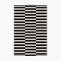 Stockholm Black and White Modern Offset Stripe Rug by Housenfriends on a white background