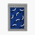 Poolside Blue White Grid Modern Graphic Rug by Housenfriends on a white background
