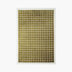 Olive Green Check High Low Modern Rug by Housenfriends on white background