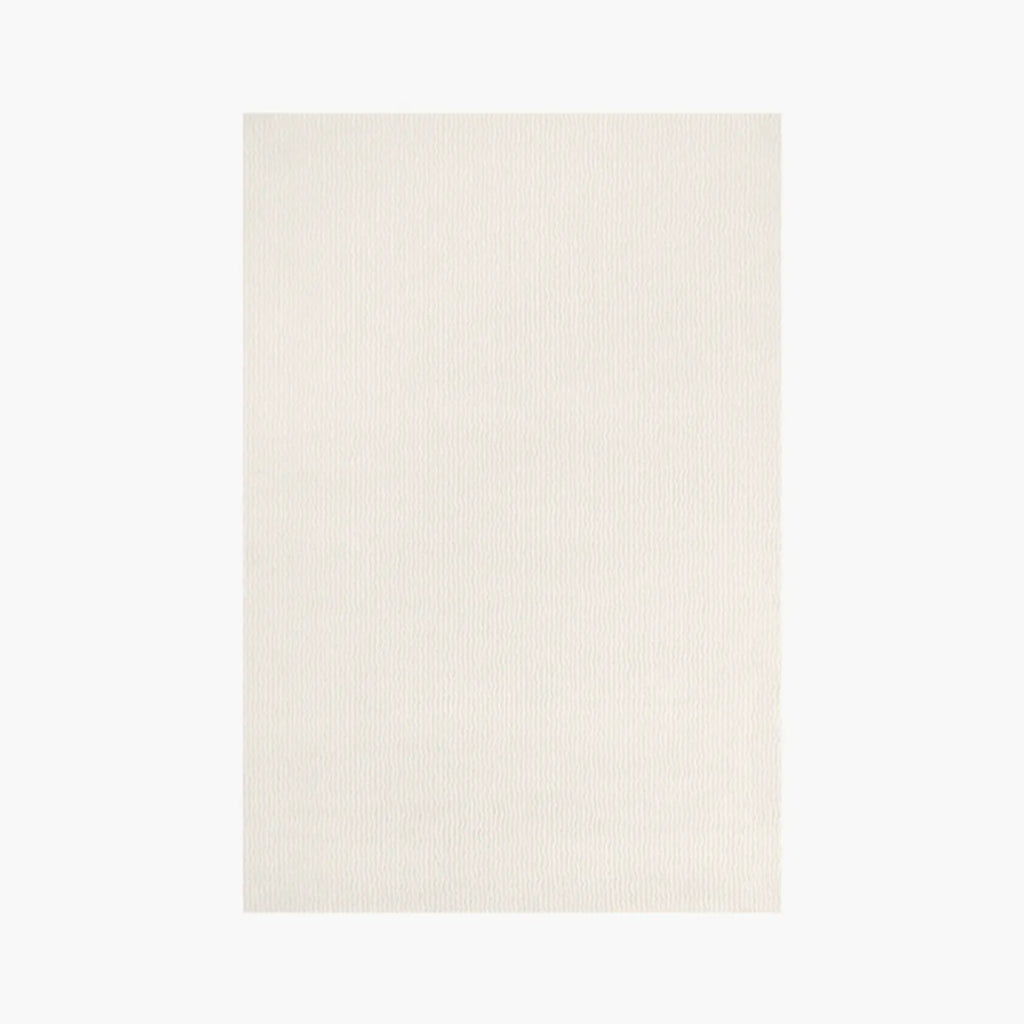 Rae Off White Minimalist Modern Rug by Housenfriends on white background