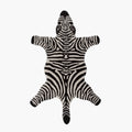 Zibi small zebra animal shaped rug in black and white by Housenfriends on white background