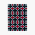 Juno Navy Red Dusty Blue Checkered Tufted Rug by Housenfriends on a white background