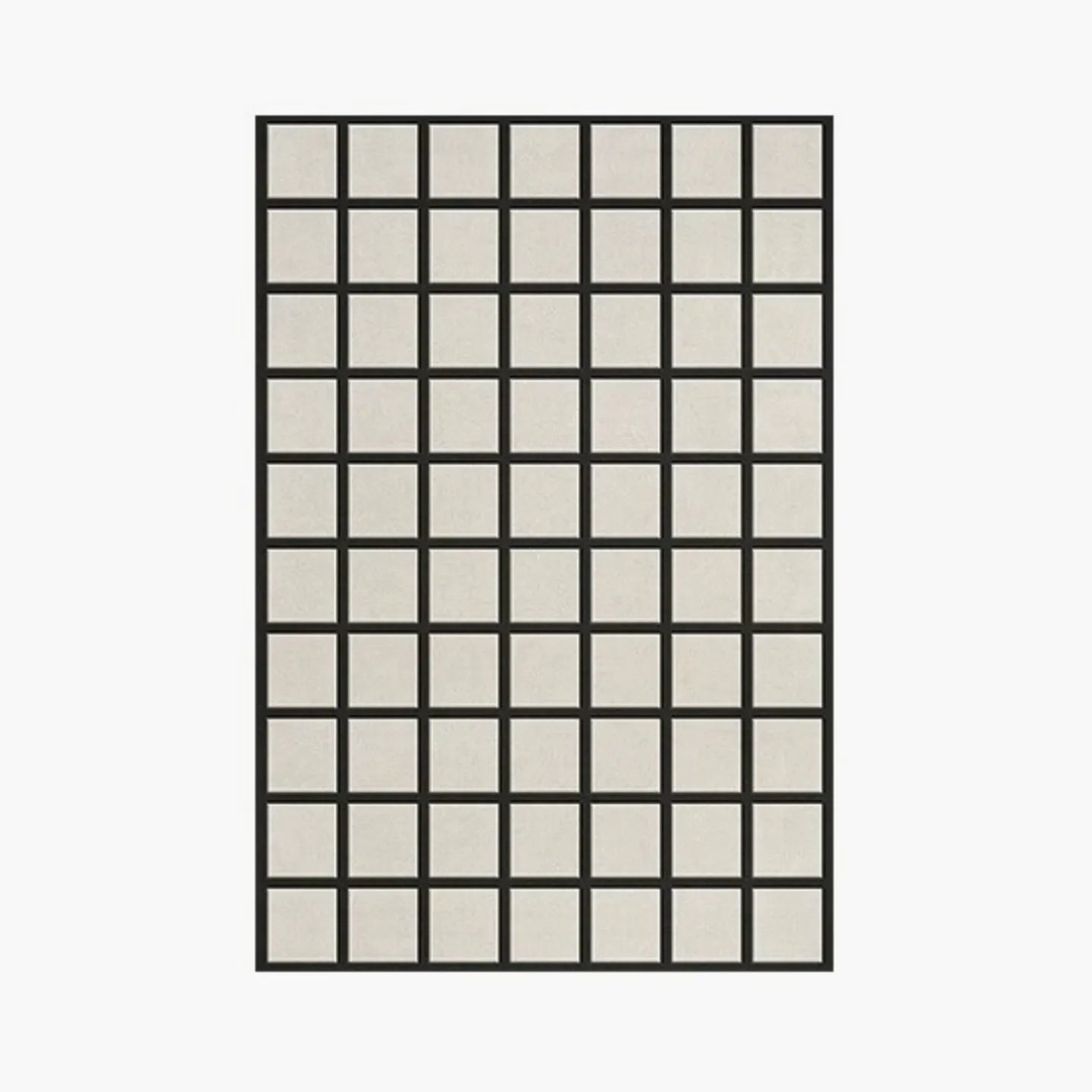 Studio Black and Cream Modern Grid Cut Pile Rug by Housenfriends on a white background