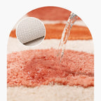 Close-up of surface of Eclipse runner by Housenfriends with water poured, showing absorbency and non-slip backing