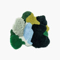 Alder Green Blue Pondside High Low Tufted Irregular Rug on a white background