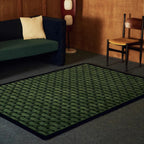 Bambusa Green Woven Grid High Low Tufted Wool Rug