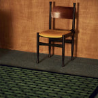Bambusa Green Woven Grid High Low Tufted Wool Rug