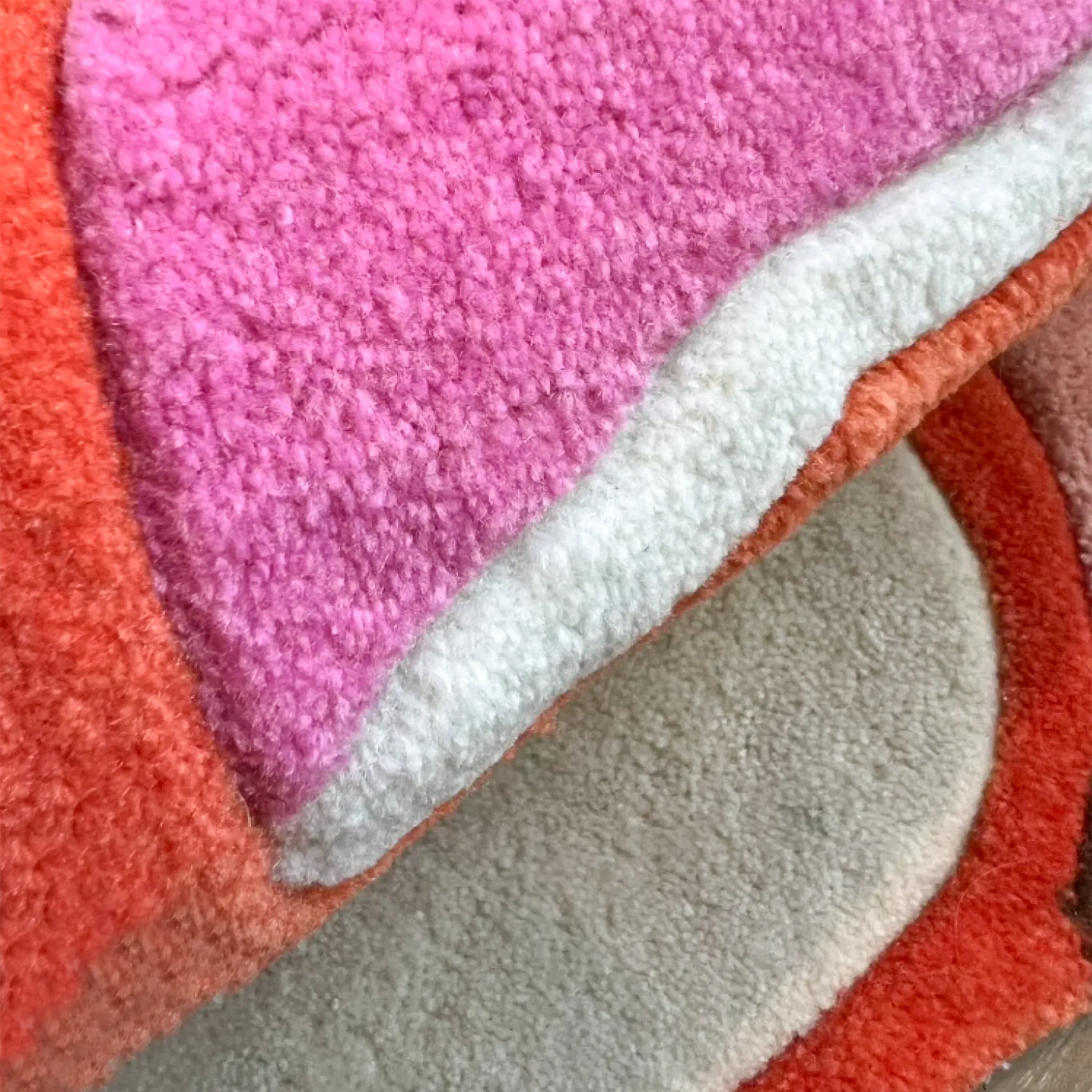 Benny Pink Goofy Fried Egg Face Shaped Tufted Rug