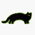 Black Quirky Arched Cat Shaped Tufted Rug by Housenfriends on a white background