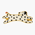 Dalmatian Yellow Outlined White Dog Shaped Tufted Rug by Housenfriends on a white background