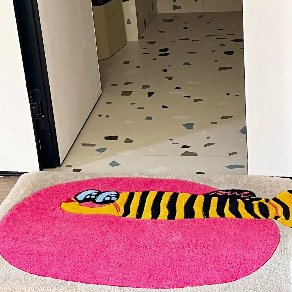 Denny Pink Sea Yellow Clownfish Graphic Tufted Rug