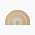 Elina Beige & Natural Jute-Blend Braided Half Moon Rug Housenfriends on a light beige background