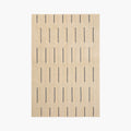Housenfriends Elio Beige & Navy Striped High-Low Textured Rug, full flat lay on white background