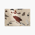 Elodie Cream & Brown Abstract Patch Tufted Small Rug on a white background