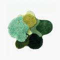 Elowen Mint Green Woodland High Low Tufted Irregular Rug on a white background