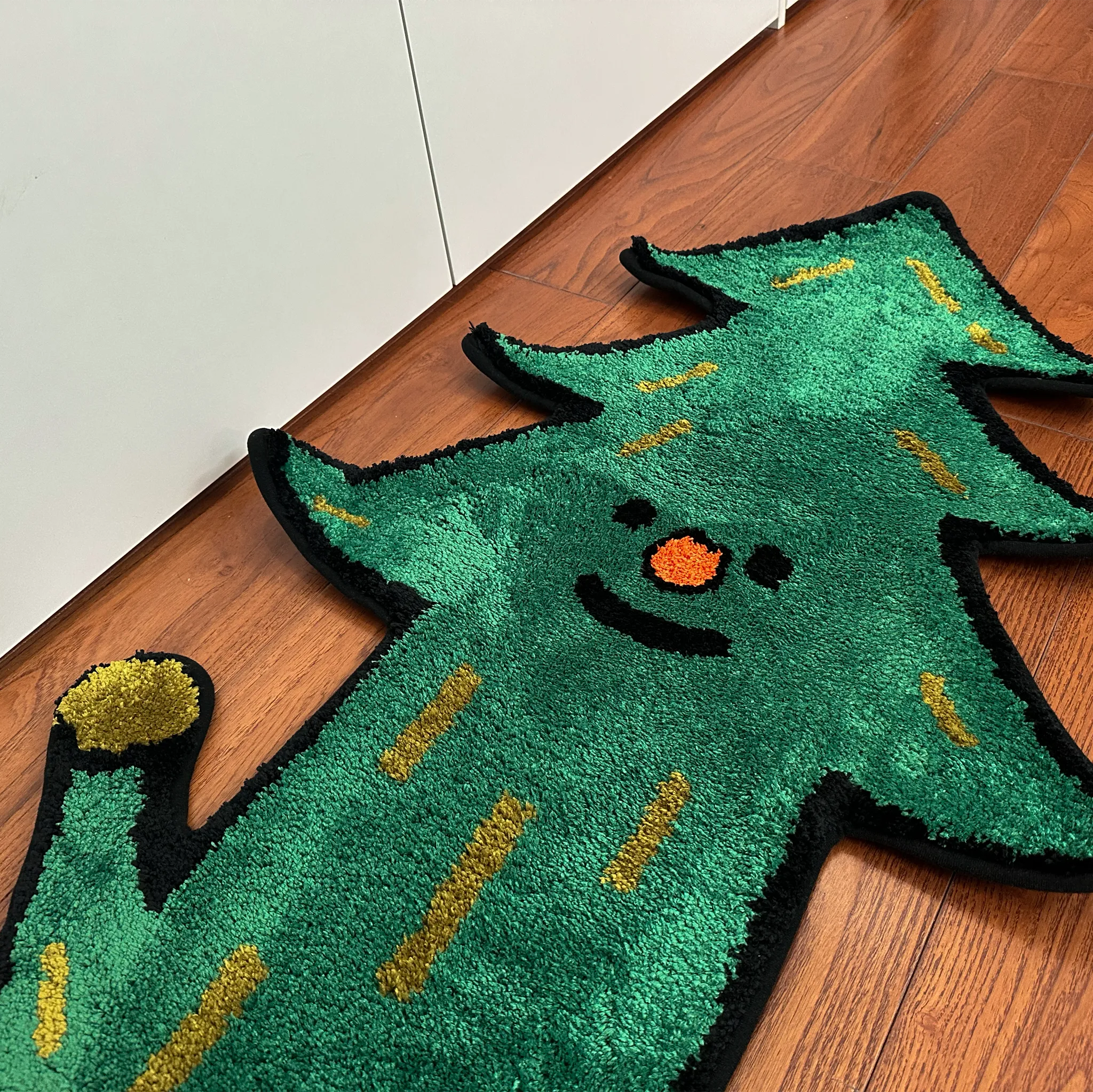 Elwood Green Quirky Graphic Tree Shaped Tufted Runner Rug