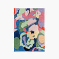 Freya Multicolour Moss Green Abstract Floral High Low Tufted Rug by Housenfriends, an artistic colourful floral rug with moss green and pink colour blocks.