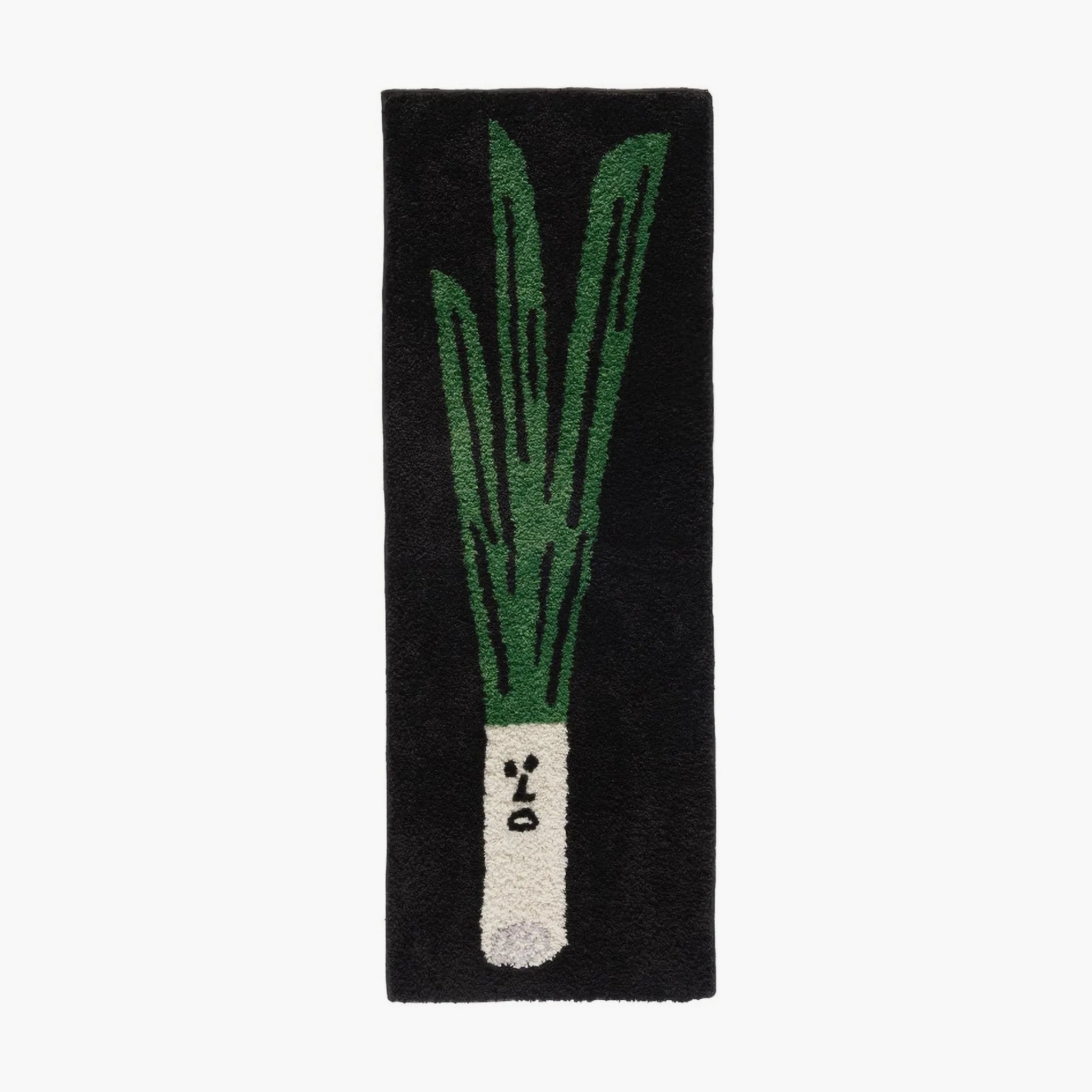 Green Onion Playful Tufted Runner Rug by Housenfriends on a white background