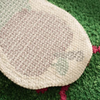 Non-slip backing of Sprout Green Tree Shaped Irregular Tufted Rug by Housenfriends