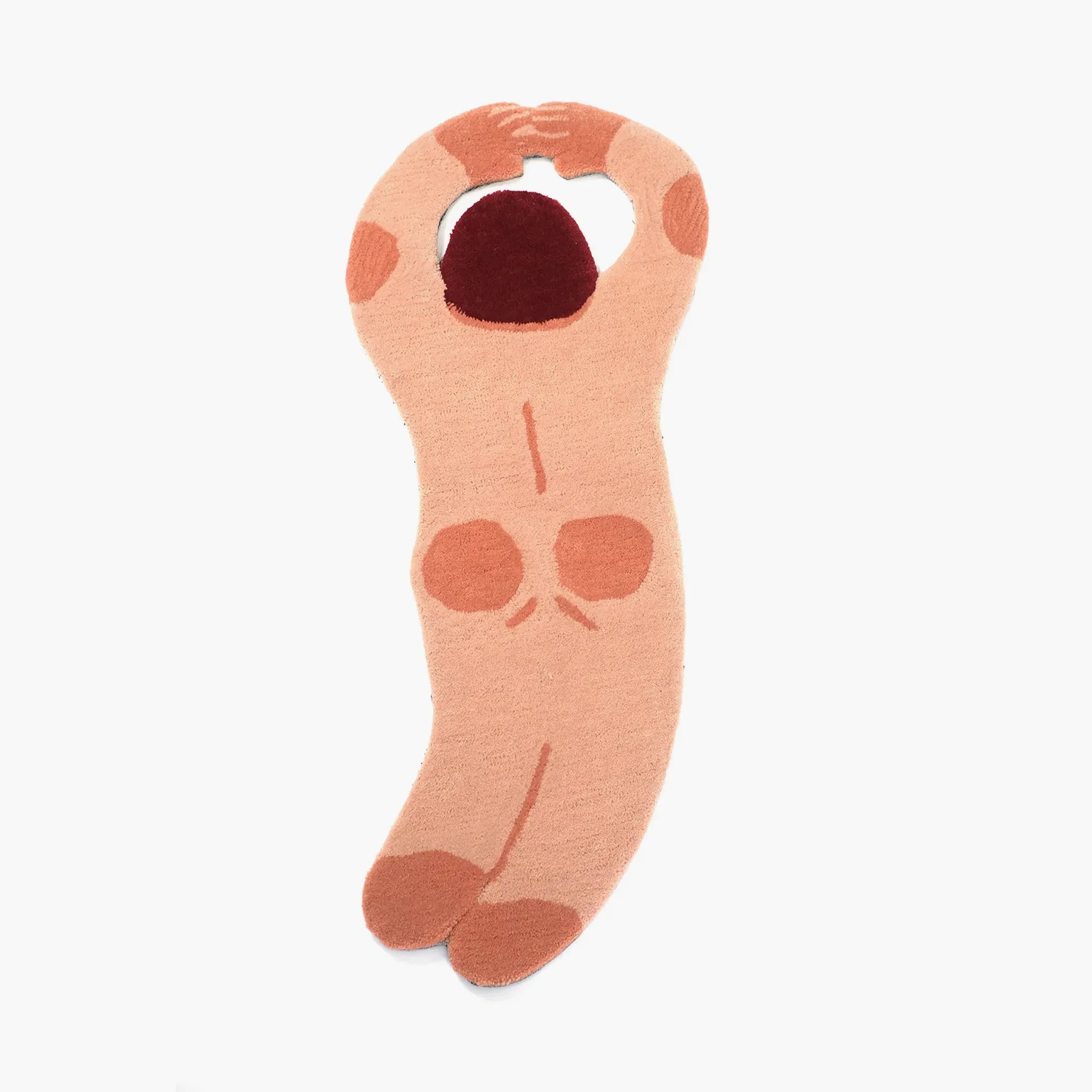 June Nude Curved Back Swimming Girl Artistic Graphic Body Art Tufted Rug by Housenfriends on a plain white background.