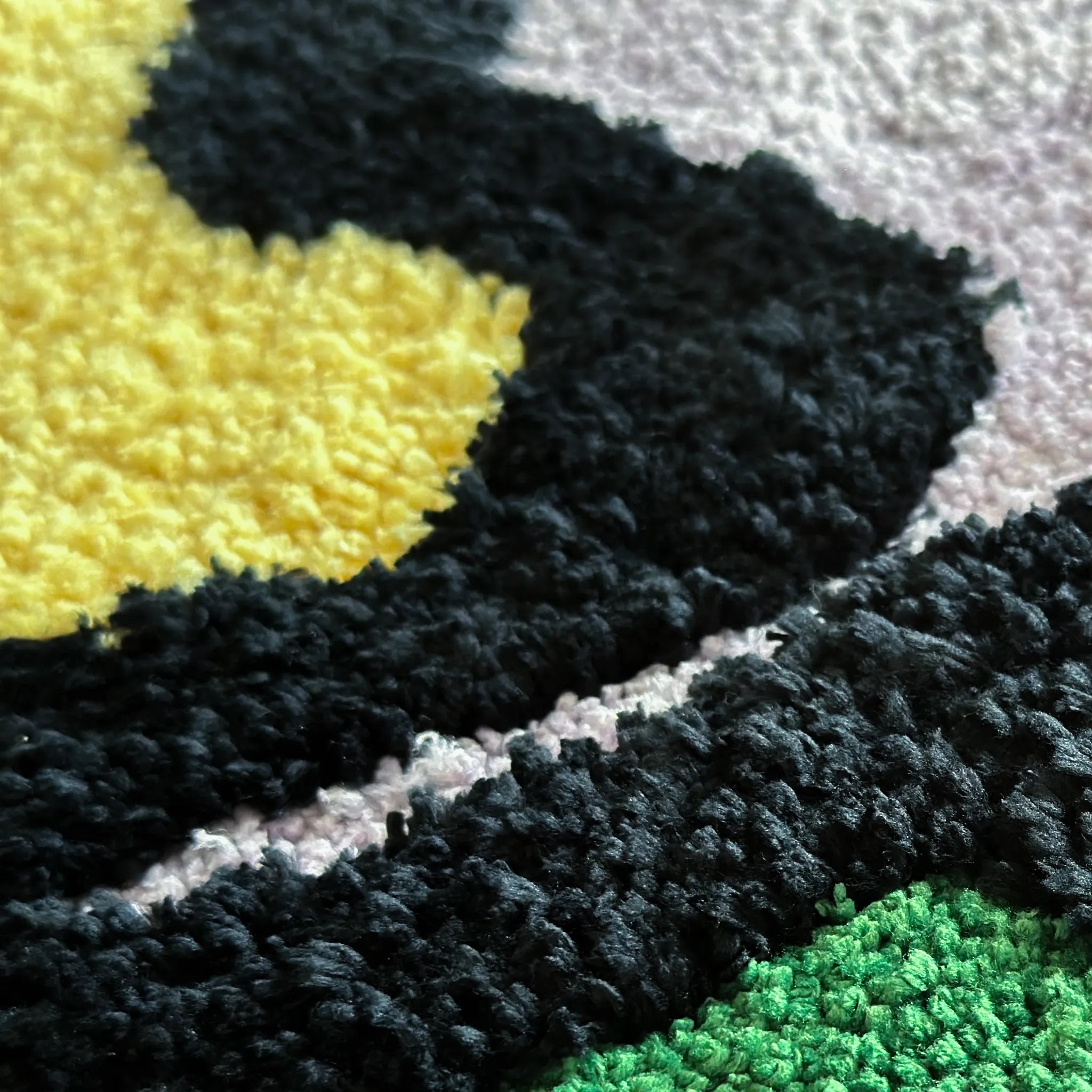 Lola Lavender Yellow Green Graphic Flower Shaped Tufted Rug