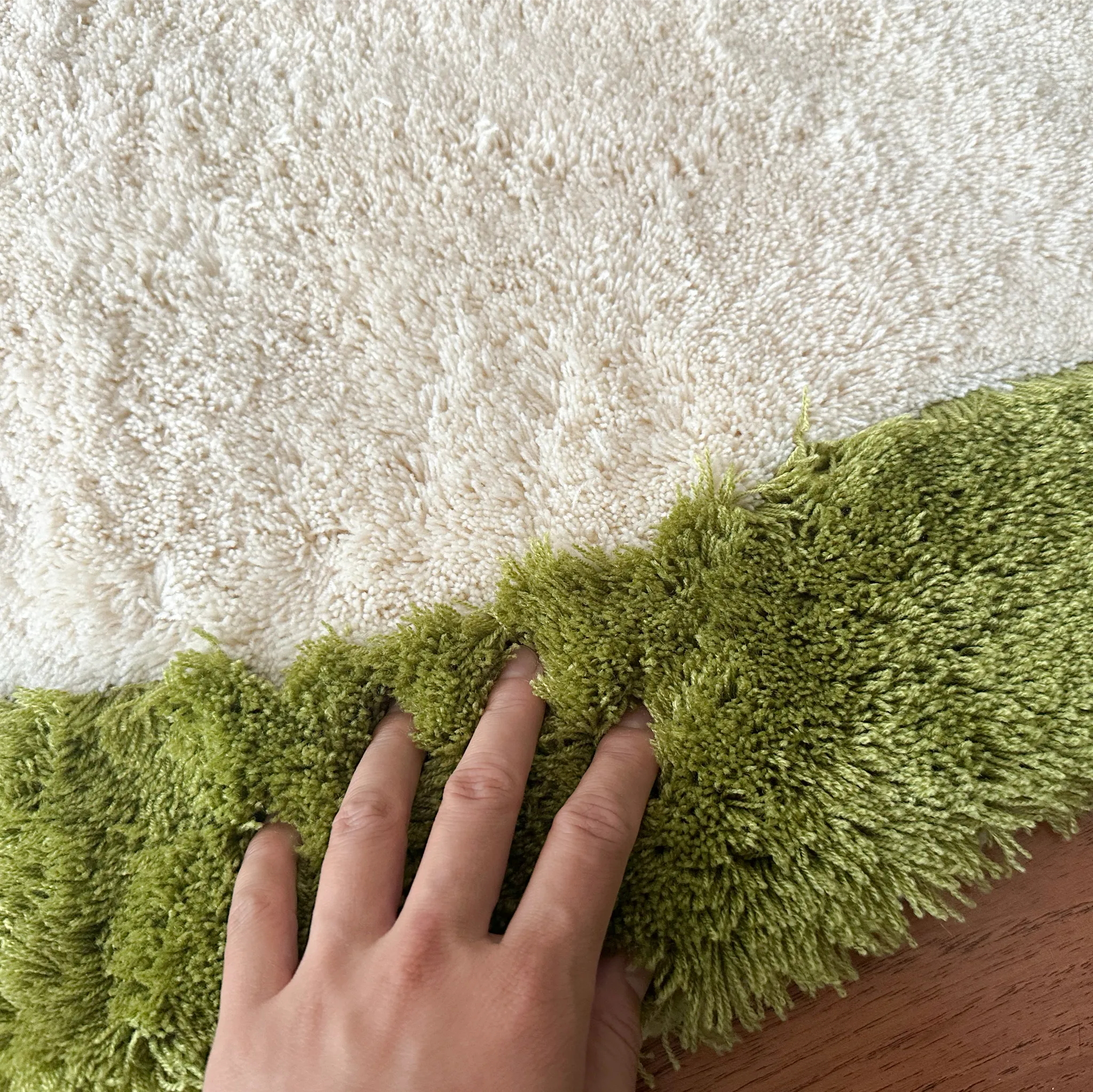 Mabel Pastel Wavy Edge Colourblock Shaggy Tufted Runner Rug