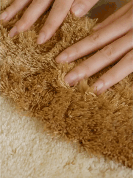 Mabel Pastel Wavy Edge Colourblock Shaggy Tufted Runner Rug