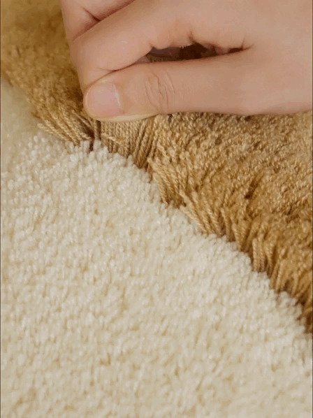 Mabel Pastel Wavy Edge Colourblock Shaggy Tufted Runner Rug