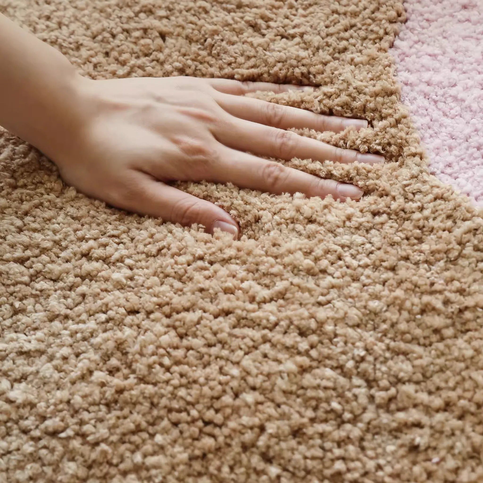 Maisie Beige & Blush Pink Floral Shaped Tufted Rug