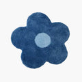 Maisie Blue & Pale Blue Daisy Flower Shaped Tufted Rug by Housenfriends, a blue cottagecore daisy rug on a white background.