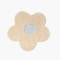 Maisie Cream & Pale Blue Floral Shaped Tufted Rug on a white background