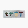 Marnie Grey Quirky Mushroom Motif Tufted Runner Rug by Housenfriends on a white background