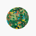 Merryn Green Moss Garden Round High Low Tufted Rug by Housenfriends, a round moss green cottagecore rug with raised garden texture.