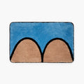 Nico Blue & Tan Graphic Abstract Breast Body Art Tufted Rug by Housenfriends on a white background