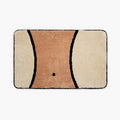 Nico Cream & Tan Graphic Abstract Waist Body Art Tufted Rug by Housenfriends on a white background