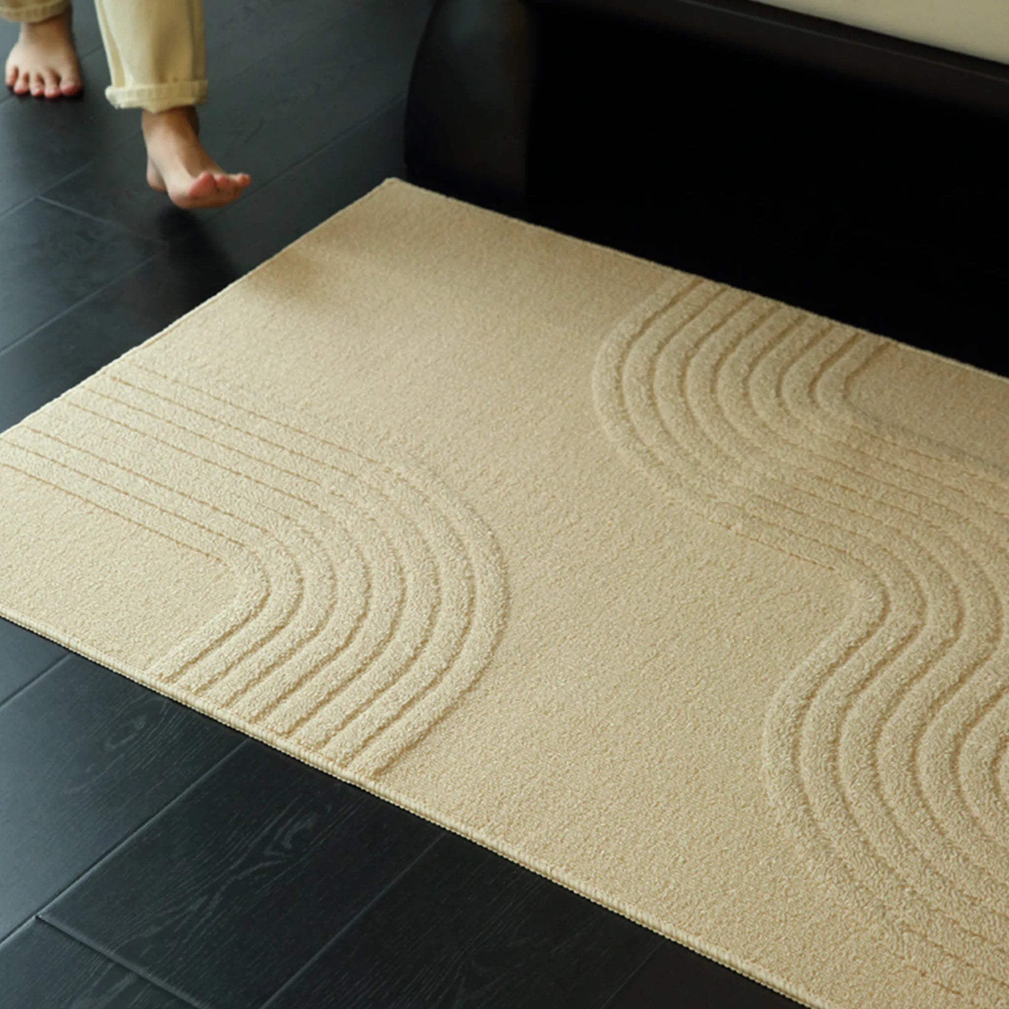 Housenfriends Nori cream rug in a home entry zone, soft textured surface