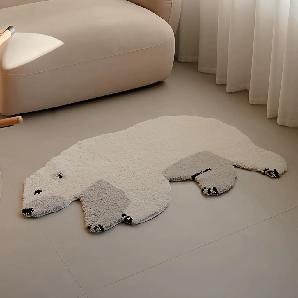 Orson Cream Grey Polar Bear Shaped Tufted Rug