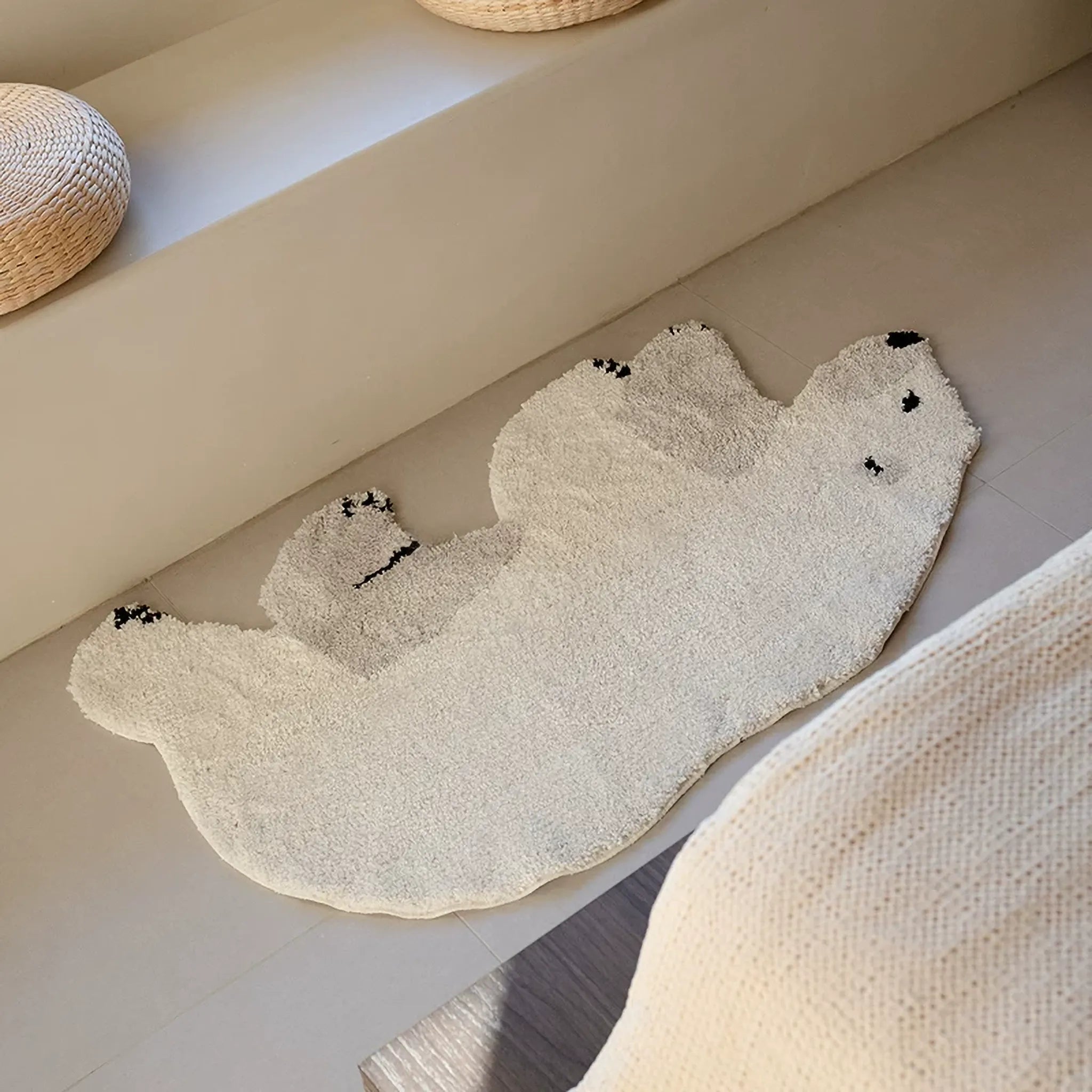 Orson Cream Grey Polar Bear Shaped Tufted Rug