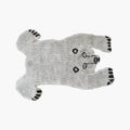 Oskar Light Grey Friendly Polar Bear Shaped Tufted Rug by Housenfriends on a plain white background.