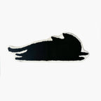 Playful Black Jumping Cat Shaped Designer Tufted Rug by Housenfriends on a white background