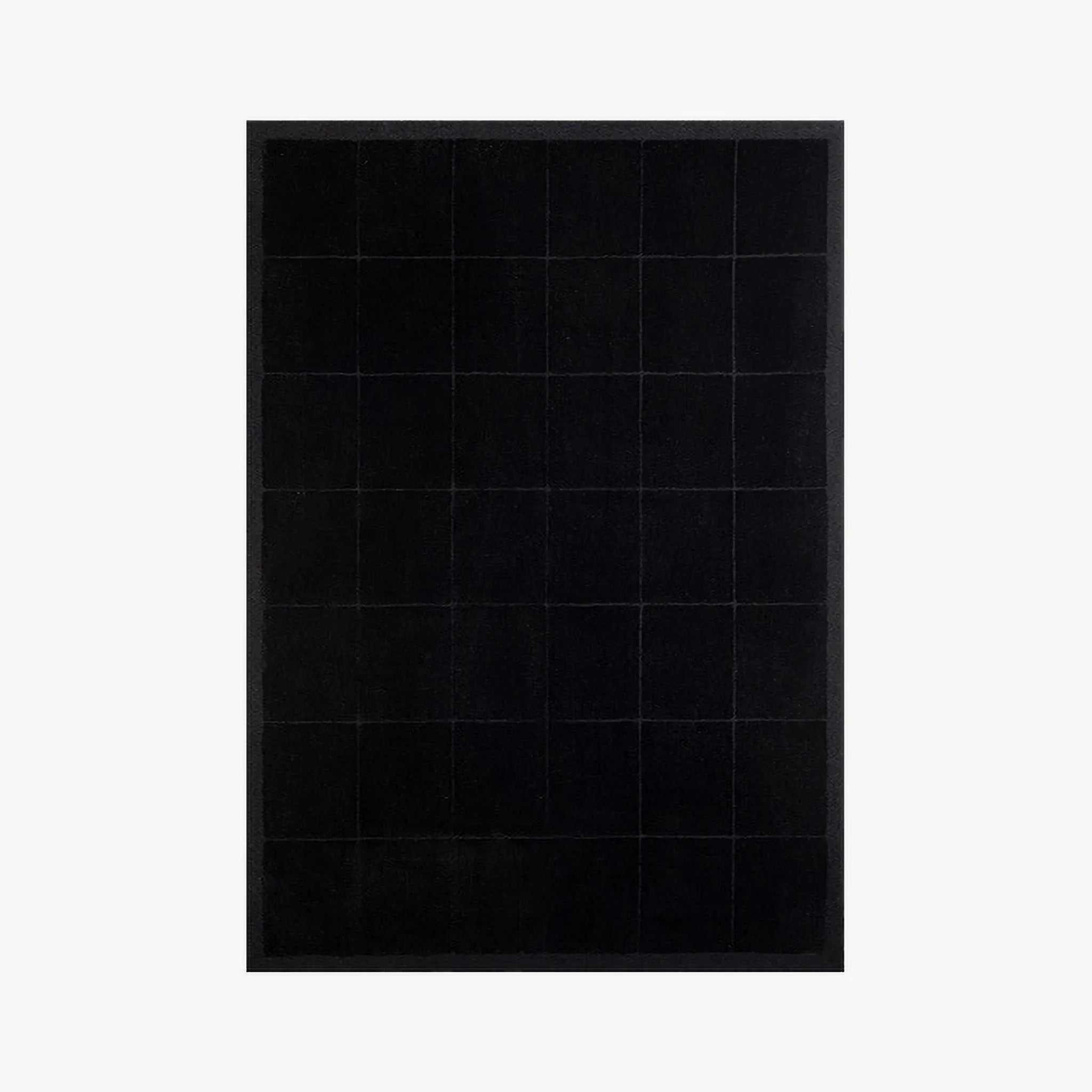 Pure Black Minimalist Modern High Low Hand Tufted Rug