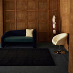 Pure Black Minimalist Modern High Low Hand Tufted Rug
