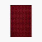 Burgundy Diamond Modern High Low Hand Tufted Rug by Housenfriends on a white background