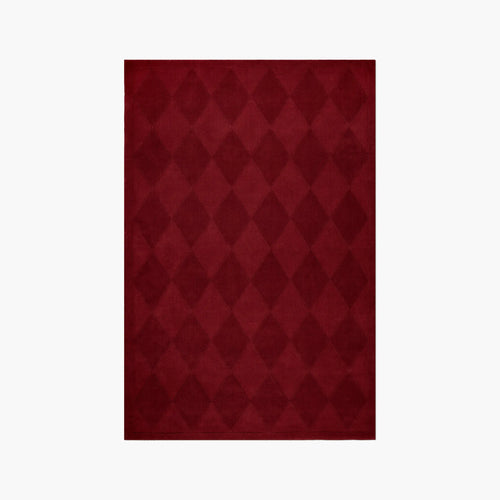 Burgundy Diamond Modern High Low Hand Tufted Rug by Housenfriends on a white background