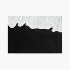 Reynisfjara Black Shore White Waves Abstract High Low Rug by Housenfriends on the white background