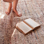 Open book on Rowan Neutral Multi-Tone Wool & Jute Handwoven Classic Rug