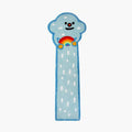 Skye Pastel Blue Graphic Rainbow Cloud Shaped Tufted Runner Rug by Housenfriends on a white background