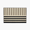 Soren Black Cream & Brown Block-Stripe Textured Rug on a white background